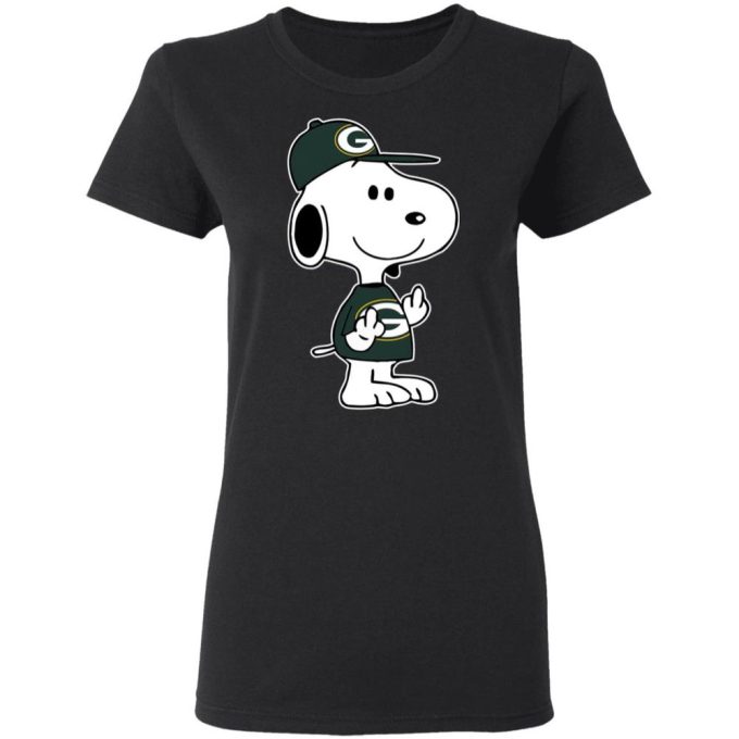 Snoopy Green Bay Packers NFL Double Middle Fingers Shirt: Expressive & Bold Support for Fans