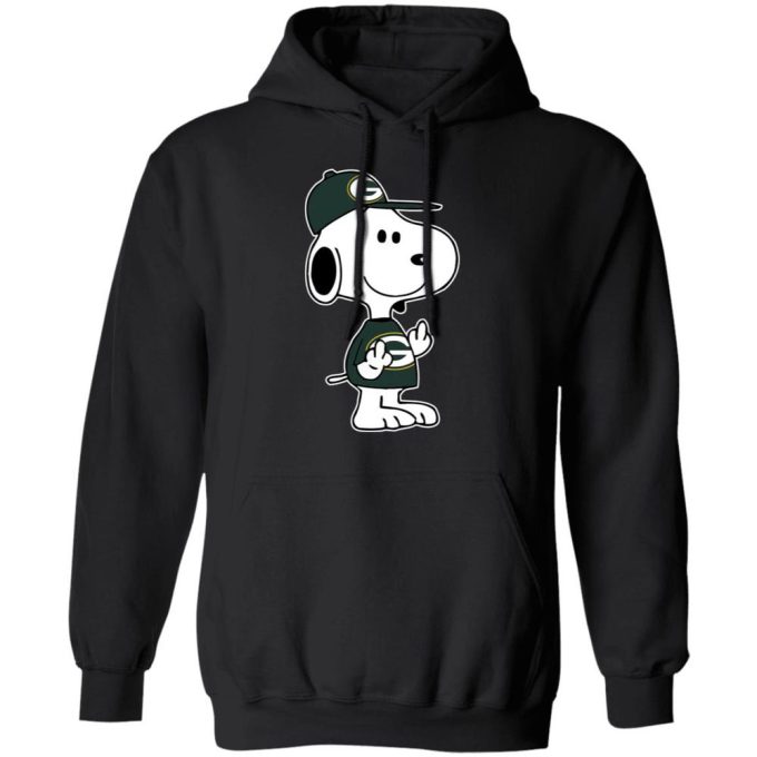 Snoopy Green Bay Packers NFL Double Middle Fingers Shirt: Expressive & Bold Support for Fans