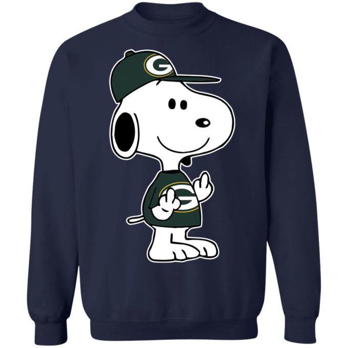 Snoopy Green Bay Packers NFL Double Middle Fingers Shirt: Expressive & Bold Support for Fans