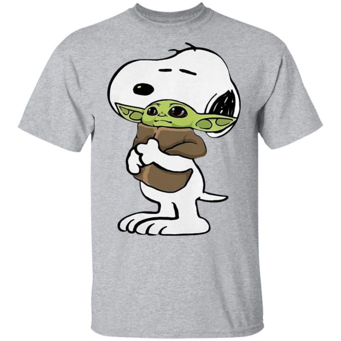Snoopy Hug Baby Yoda Shirt: Long Sleeve Hoodie – Cozy and Cute Star Wars Inspired Apparel