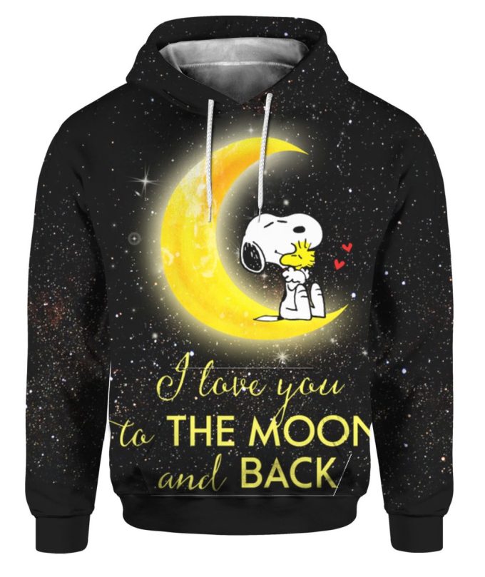 Snoopy I Love You To The Moon And Back 3D Shirt Sweater Hoodie: Express Your Love Stylishly!