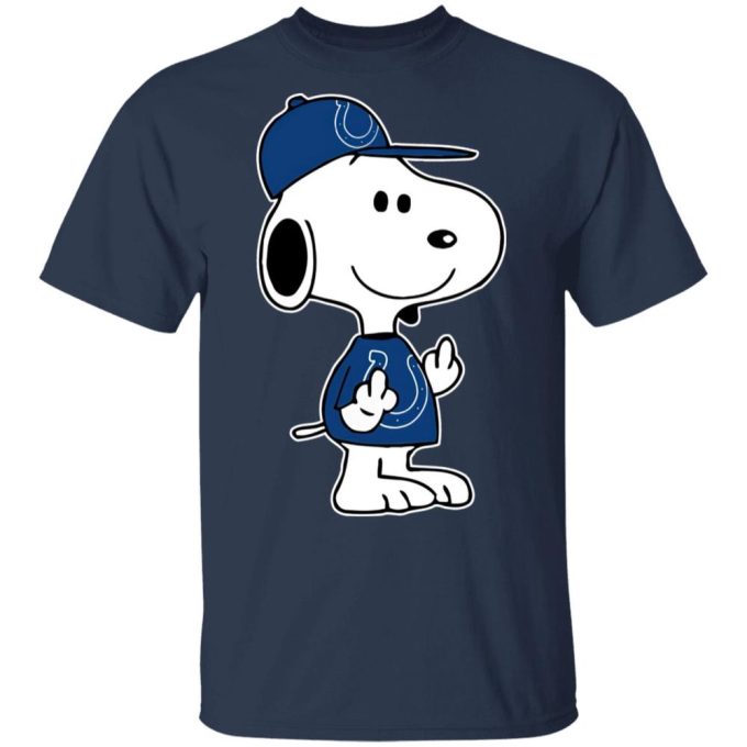 Snoopy Indianapolis Colts NFL Double Middle Fingers Shirt Fck You Attitude Tee