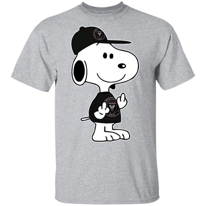 Snoopy Inter Miami CF MLS Double Middle Fingers Shirt – Boldly Express Yourself with the Ultimate F*ck You Statement