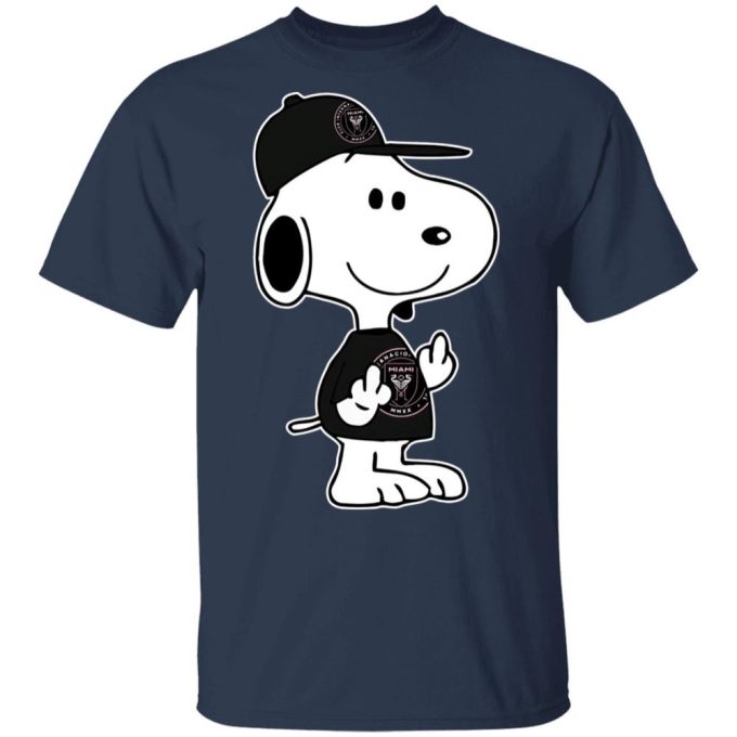 Snoopy Inter Miami CF MLS Double Middle Fingers Shirt – Boldly Express Yourself with the Ultimate F*ck You Statement