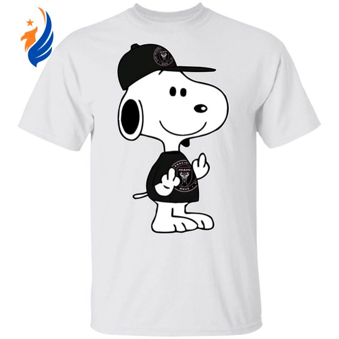 Snoopy Inter Miami CF MLS Double Middle Fingers Shirt – Boldly Express Yourself with the Ultimate F*ck You Statement