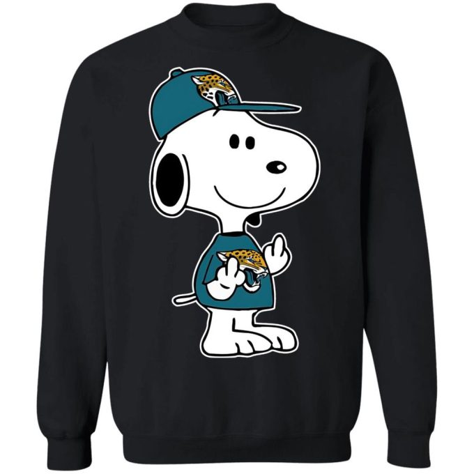 Snoopy Jacksonville Jaguars NFL Double Middle Fingers Fck You Shirt – Boldly Show Your Support Officially Licensed NFL Gear