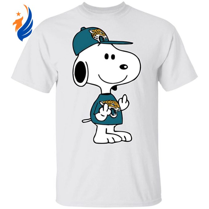 Snoopy Jacksonville Jaguars NFL Double Middle Fingers Fck You Shirt – Boldly Show Your Support Officially Licensed NFL Gear