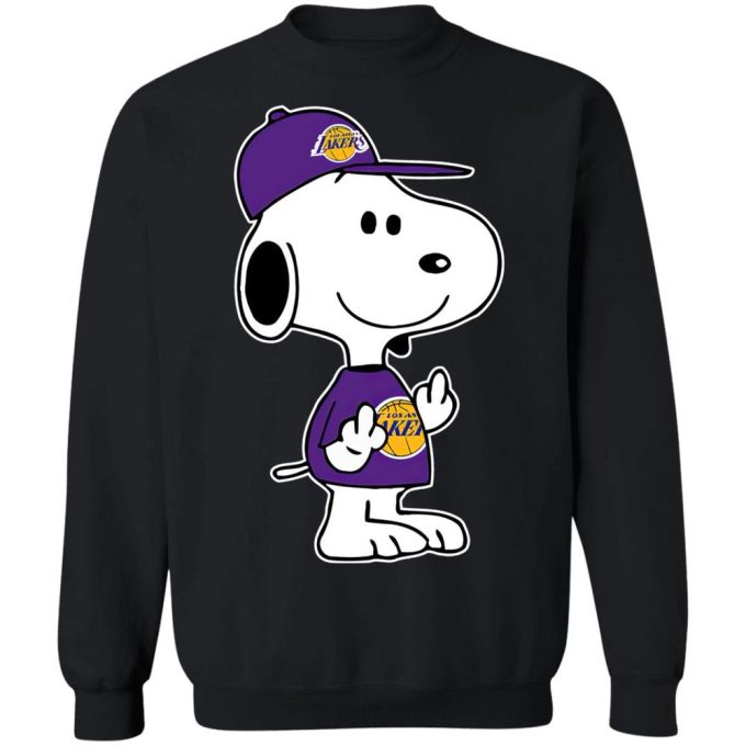 Snoopy Lakers NBA Shirt: Double Middle Fingers Los Angeles Love – Fck You Attitude!
