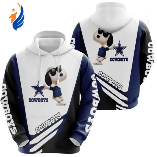Snoopy Love Dallas Cowboys 3D Hoodie – Show Your Team Spirit with Officially Licensed NFL Apparel