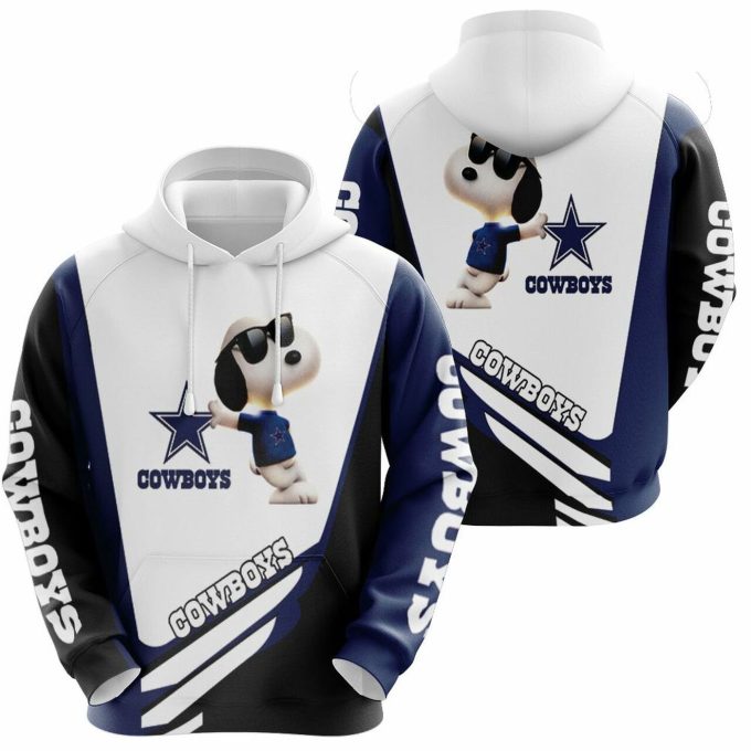 Snoopy Love Dallas Cowboys 3D Hoodie – Show Your Team Spirit with Officially Licensed NFL Apparel