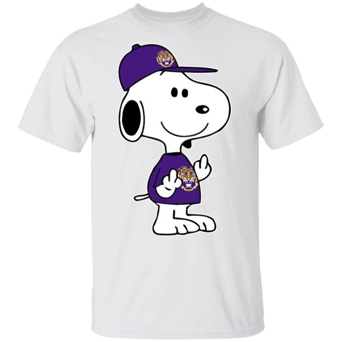 Snoopy LSU Tigers NCAA Double Middle Fingers Shirt – Express Your Team Spirit with Attitude!