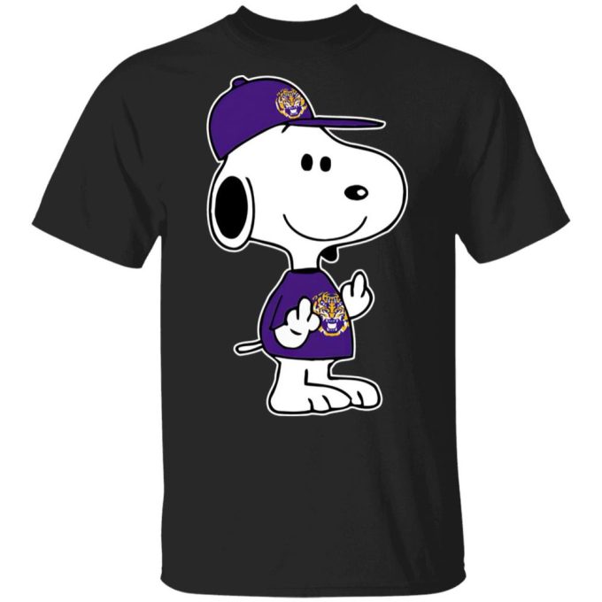 Snoopy LSU Tigers NCAA Double Middle Fingers Shirt – Express Your Team Spirit with Attitude!