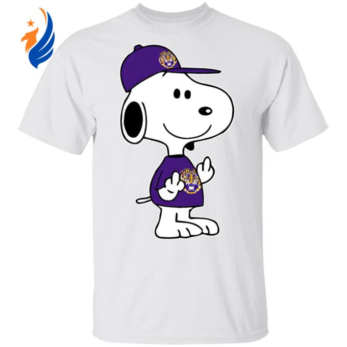 Snoopy LSU Tigers NCAA Double Middle Fingers Shirt – Express Your Team Spirit with Attitude!