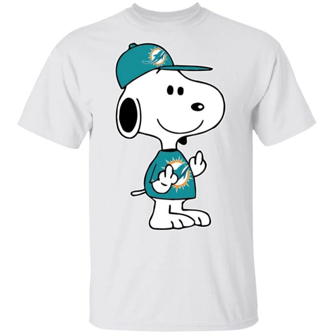 Snoopy Miami Dolphins NFL Double Middle Fingers Shirt – Boldly Express Your Frustration with this Unique Tee!