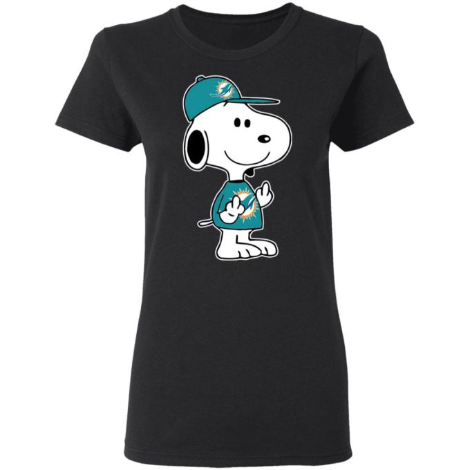 Snoopy Miami Dolphins NFL Double Middle Fingers Shirt – Boldly Express Your Frustration with this Unique Tee!