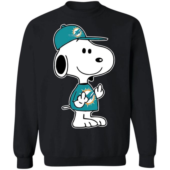 Snoopy Miami Dolphins NFL Double Middle Fingers Shirt – Boldly Express Your Frustration with this Unique Tee!