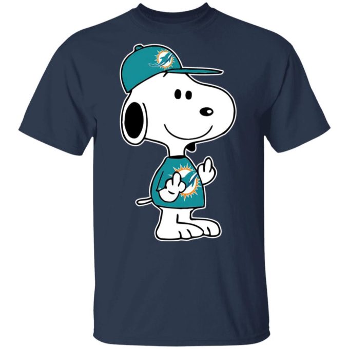 Snoopy Miami Dolphins NFL Double Middle Fingers Shirt – Boldly Express Your Frustration with this Unique Tee!