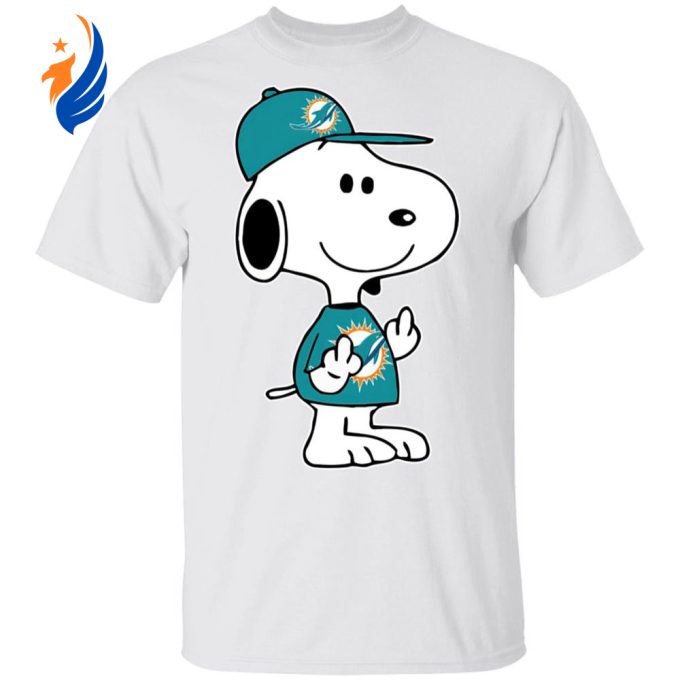 Snoopy Miami Dolphins NFL Double Middle Fingers Shirt – Boldly Express Your Frustration with this Unique Tee!