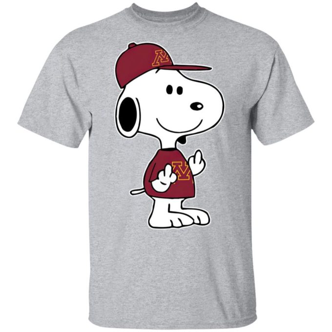Snoopy Minnesota Golden Gophers NCAA Double Middle Fingers Shirt – Boldly Express Your Frustration!