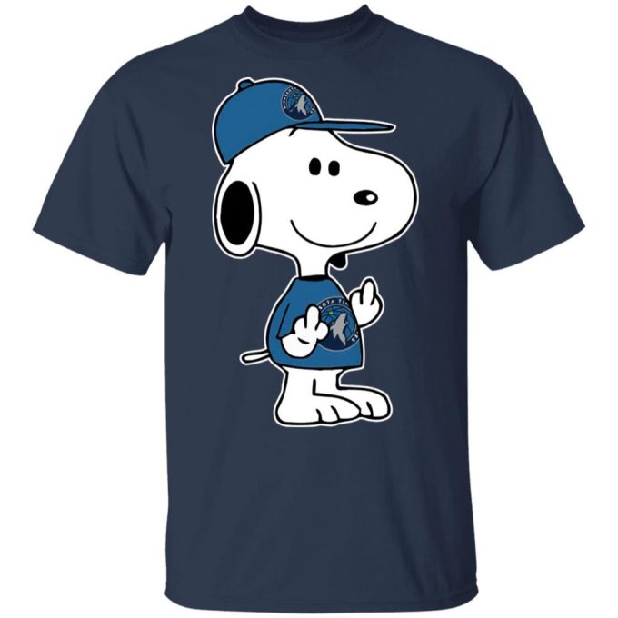 Snoopy Minnesota Timberwolves NBA Shirt Double Middle Fingers Fck You Design