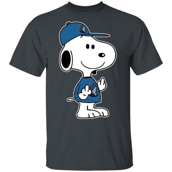 Snoopy Minnesota Timberwolves NBA Shirt Double Middle Fingers Fck You Design