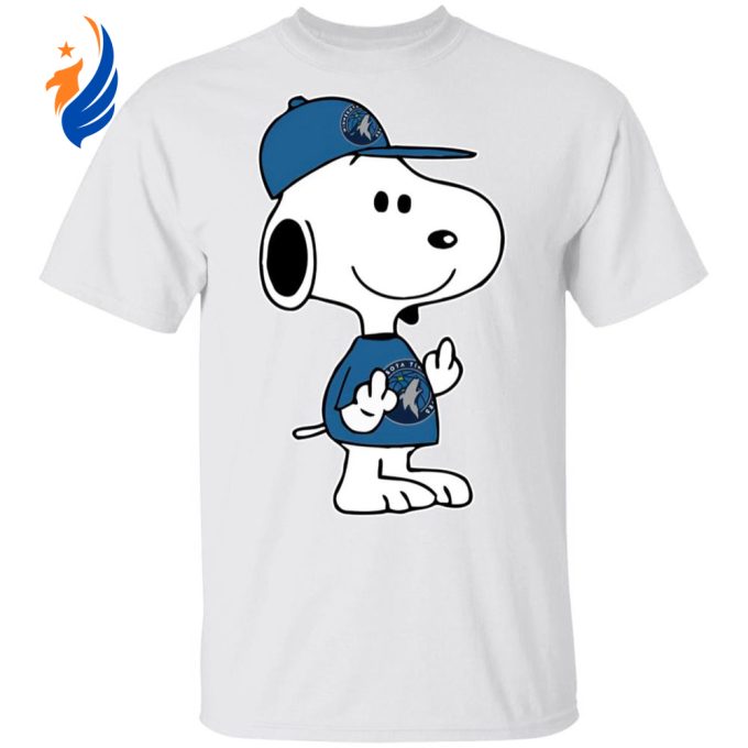Snoopy Minnesota Timberwolves NBA Shirt Double Middle Fingers Fck You Design