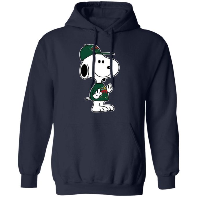 Snoopy Minnesota Wild NHL Double Middle Fingers Fck You Shirt: Show Your Team Spirit with this Bold and Edgy NHL Fan Gear!