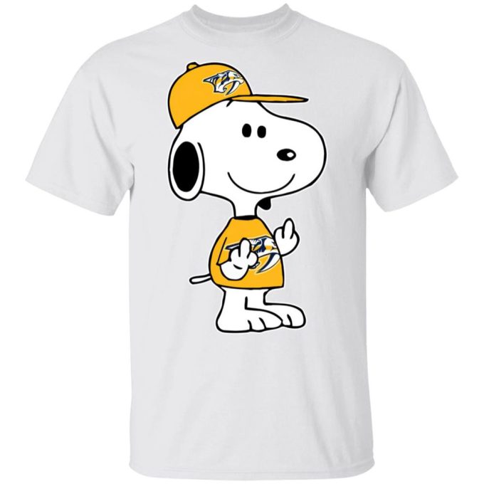 Snoopy Nashville Predators NHL Double Middle Fingers Shirt: Boldly Show Your Support with this Fck You Apparel