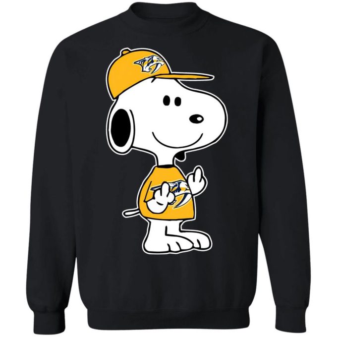 Snoopy Nashville Predators NHL Double Middle Fingers Shirt: Boldly Show Your Support with this Fck You Apparel