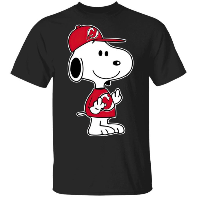 Snoopy Devils NHL Double Middle Fingers Shirt – Show Your Team Spirit with Attitude!