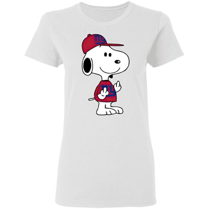 Snoopy New York Giants NFL Middle Fingers Shirt – Boldly Show Your Support with Double Fck You Gesture