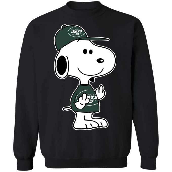 Snoopy New York Jets NFL Fck You Shirt – Double Middle Fingers Design for Ultimate Sports Fans!