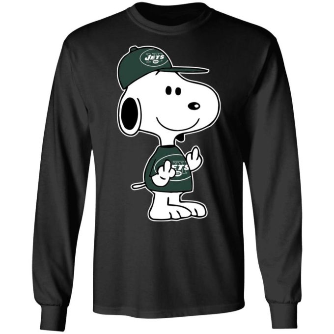 Snoopy New York Jets NFL Fck You Shirt – Double Middle Fingers Design for Ultimate Sports Fans!