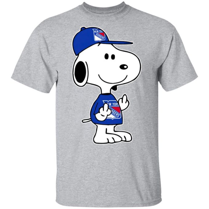Snoopy New York Rangers NHL Double Middle Fingers Shirt – Stylishly Support Your Team with this Bold F*ck You Tee!