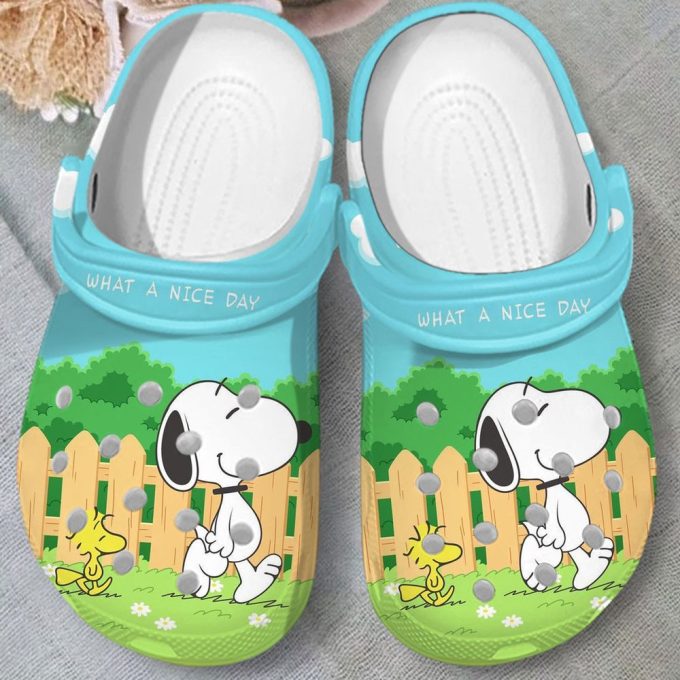 Snoopy What A Nice Day Clogs For Kids And Adults