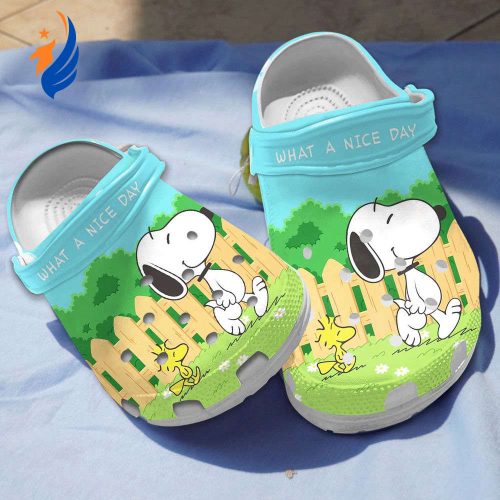 Snoopy What A Nice Day Clogs For Kids And Adults Snoopy What A Nice Day Clogs For Kids And Adults