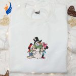 Disney Christmas Sweatshirt: Snowman Mickey Minnie Embroidered Hoodie – Perfect Family Gift