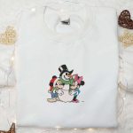 Disney Christmas Sweatshirt: Snowman Mickey Minnie Embroidered Hoodie – Perfect Family Gift