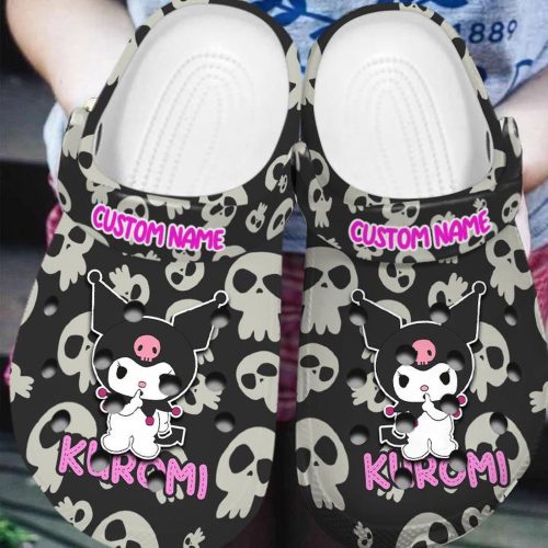 Soft And Lightweight Kuromi Hello Kitty Black Cartoon Clogs For Kids And Adults