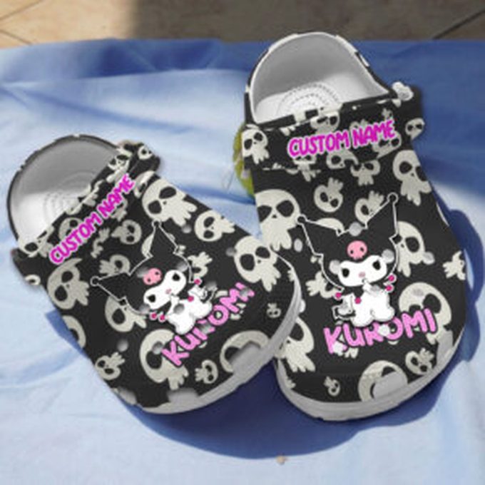 Soft And Lightweight Kuromi Hello Kitty Black Cartoon Clogs For Kids And Adults