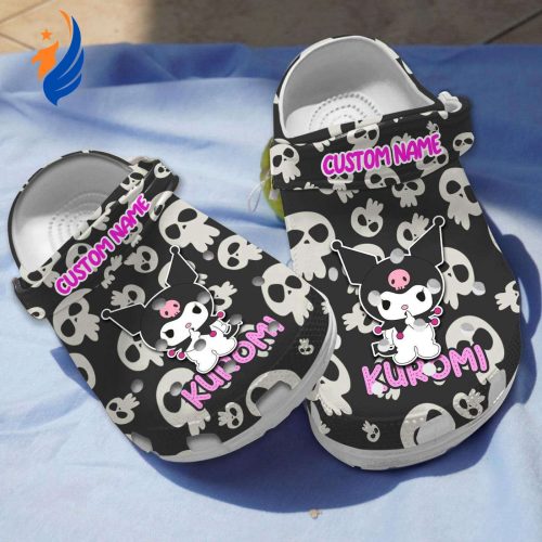 Soft And Lightweight Kuromi Hello Kitty Black Cartoon Clogs For Kids And Adults