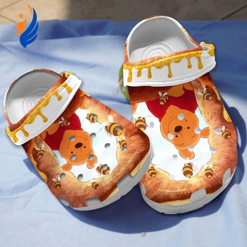 Soft And Water-resistant Winnie The Pooh Cartoon Clogs, Available Sizes For Kids And Adults