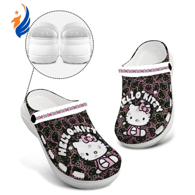 Special Hello Kitty Cute Black High-sole Clogs Special Hello Kitty Cute Black High-sole Clogs