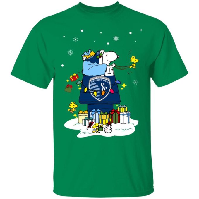 Get Festive with Sporting Kansas City Santa Snoopy Christmas Shirt – Spread Holiday Cheer!