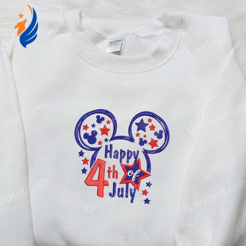Celebrate 4th July with Star Mickey Mouse Embroidered Shirt – Best Disney Patriotic Shirts
