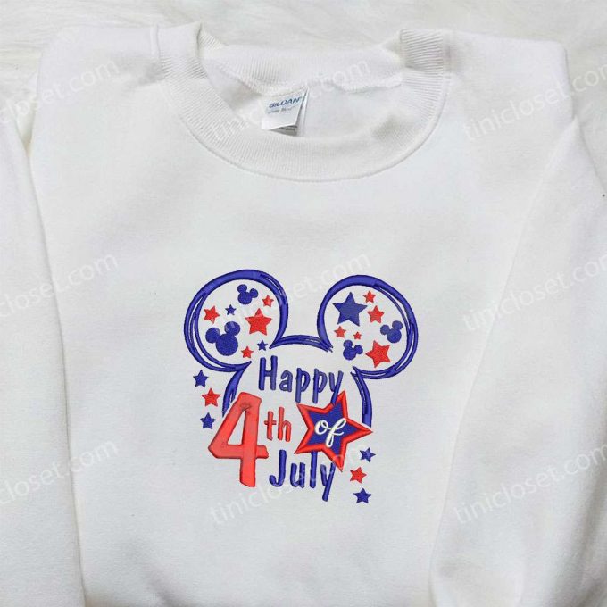 Celebrate 4th July with Star Mickey Mouse Embroidered Shirt – Best Disney Patriotic Shirts