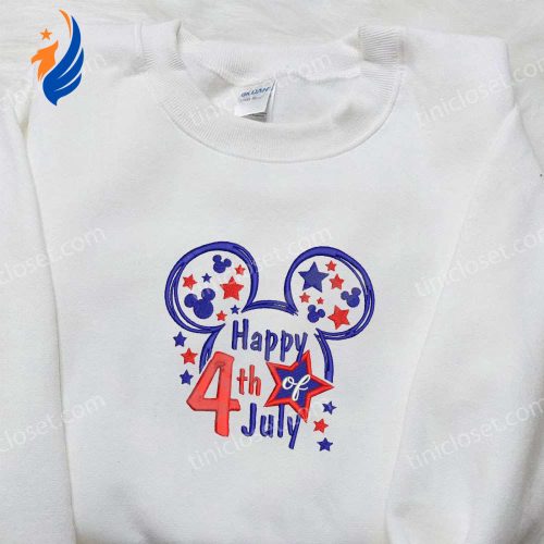 Star Mickey Mouse Happy 4th July Embroidered Shirt – Disney Patriotic Shirts for an Unforgettable Celebration! Star Mickey Mouse Happy 4th July Embroidered Shirt – Disney Patriotic Shirts for an Unforgettable Celebration!