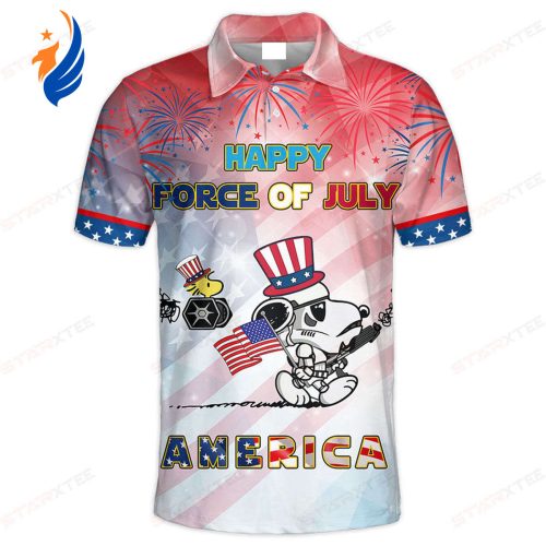 Star Wars Snoopy Happy Force Of July America – Polo Shirt