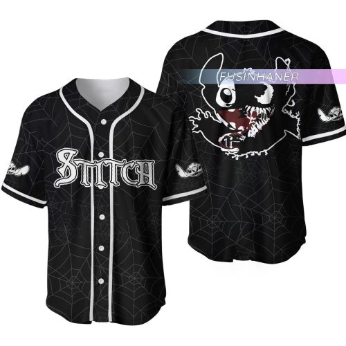 Scary Stitch Venom Jersey: Spooky Horror Baseball Shirt with Venomous Stitch Design