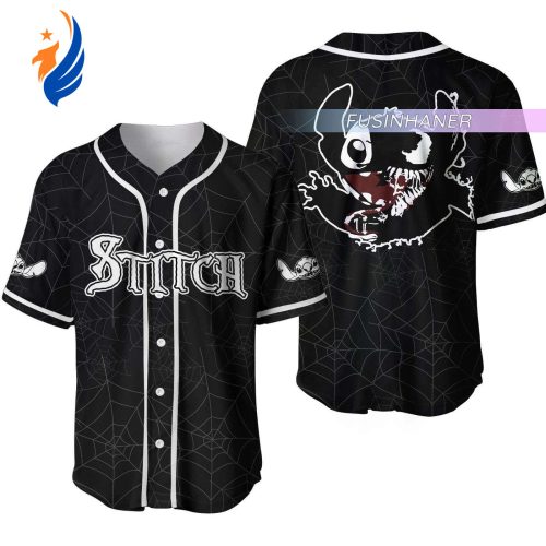 Scary Stitch Venom Jersey: Spooky Horror Baseball Shirt with Venomous Stitch Design